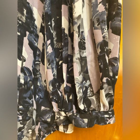 PARKER TOP BLOUSE GRAY BLACK WHITE LONG SLEEVE SIZE S - Picture 10 of 16